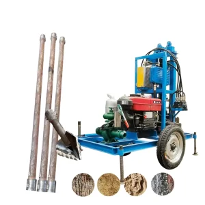 Portable Small Diesel Water Well Drilling Rig 100m 150m 200m 220m Depth