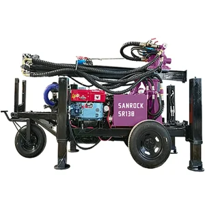 Portable Water Well Drilling Rig Machine Deep Well Drilling Equipment Trailer Mounted Water Well Drilling Rig