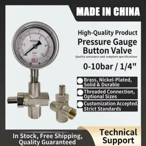 Pressure Gauge Ball Valve 2 fen 3 fen 4 fen Overpressure Proof Low Pressure Gauge 5 10 20 50 KPa High Pressure Gauge Made
