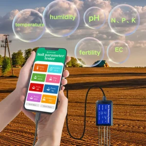 Professional 8 in 1 Soil Tester Moisture Temperature EC PH NPK Soil Sensor Portable USB Type C for Agriculture
