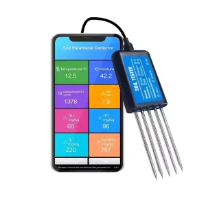 Professional 8 in 1 Soil Tester Temperature Moisture EC PH NPK Soil Sensor Portable USB Type C for Agriculture