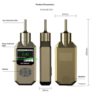 Pump type Gas Detector Carbon Monoxide Hydrogen Sulfide Oxygen Ammonia Chlorine Hydrogen TP100 H2O2 Standard Accuracy Alarm Mode