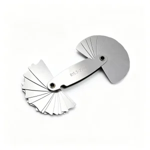 R15.5-25 mm Stainless Steel Gear Tooth Pitch and Radius Gauge, 30-Piece Set