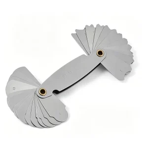 R7-14.5 mm Carbon Steel Pitch and Thread Radius Gauge, 32-Piece Set