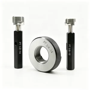 RNH PT Thread Plug Ring Gauge Set High Accuracy 0.01mm GCr15 Material Go No Go Gauges for PT Pipe Thread Inspection PT 1 2 14