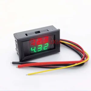 Red and blue 10A DC0 100V with trimmer LED DC dual display digital voltage and current meter head