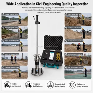 Road Subgrade Deflection Meter GTJ PFWD Portable Dynamic Load Plate Tester With Wireless App Display Onsite Printer
