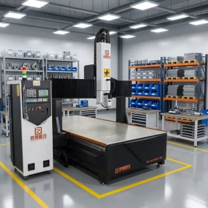 Rongchi Professional 4 Axis CNC Milling Router 1500x3000mm Syntec Control PLC High Rigidity for Wooden Table Legs Roman Columns