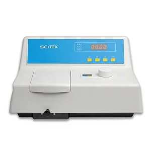 SCITEK 4 Digits LED Ultraviolet Visible Spectrophotometer 4-position Cuvette Holder 2nm Wavelength Accuracy 5nm Spectral
