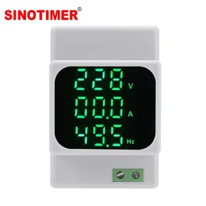 SDM003-3 AC Voltage Current Frequency Meter 50-500V 0-120A Digital LED Built-in CT DIN Rail Voltage Current Frequency Meter