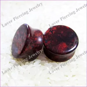 [SE S454] Hot Sales Double Flared Saddle Plugs Natural Stone Custom Ear Gauges Body Piercing Jewelry High Quality