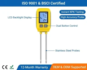 SGS09 NPK Soil Meter Nitrogen Phosphorus Potassium Temperature Soil Tester for Garden Agriculture