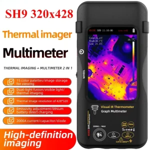 SH7 SH9 Thermal Imager Camera 20000 Counts Digital Multimeter 2 in 1 Visible Light Dual Light Fusion Automobile Pipe Heating