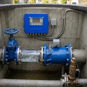 SS304 Inline Ultrasonic Flow Meter 4-20mA Output for Drinking Water Food Beverage Pipeline Measurement