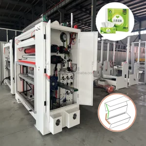 Servo Control Facial Tissue Manufacturer Machine 6Lanes Steel to Steel Tissue Paper V Folding Machine for Hotel Paper Tissue