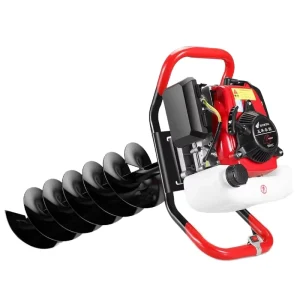 Single Person Two-Stroke Ground Auger Gasoline Piling Machine for Planting Greenhouse Hole Drilling Power Earth Auger