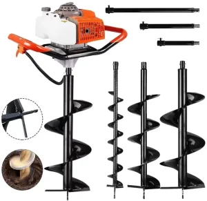 Single-Person Two-Stroke Ground Auger Industrial Gasoline Piling Machine Battery-Powered Greenhouse Hole Drilling