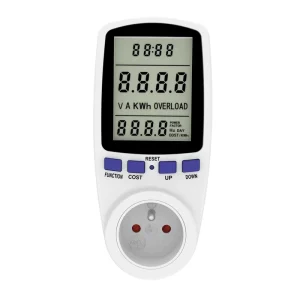 Single Phase 230V Smart LCD Digital Power Meter CE Certified France Plug 3680W 0.1% Accuracy