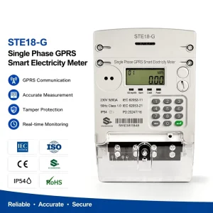 Single Phase Smart Prepaid kwh Meter GPRS LoRaWAN STS IEC Compatible AMI LCD Display up to 999.9 kWh Household Industrial Use