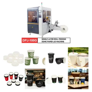 Single Sheet High Dome Paper Lid Making Machine One Piece Cup Lid Forming Equipment for Coffee Cup PLC Pump Bearing