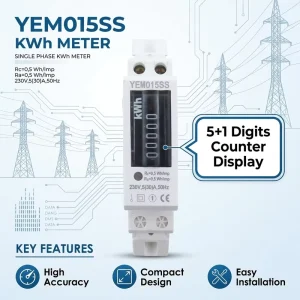 Small Design LCD counter Display Electricity RS485 5(20)A 5(25)A 5(30)A DIN Rail Mounting Energy Meter Single Phase Energy Meter