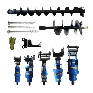 Small Mini Excavator Attachments Hydraulic Earth Drill Drilling Digger Soil Auger Drive