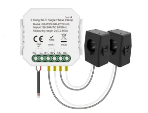 Smart Clamp 2 Channels Biddirectional High Accuracy 5 Power Metering Phase with Wi Fi APP Display for Grid and Solar Panel