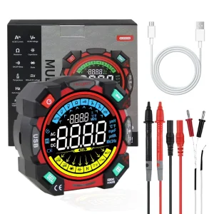 Smart Digital Multimeter 6000 Counts True RMS Temperature Resistance Transistor Tester Auto-Ranging LCD Display Measurement Meter
