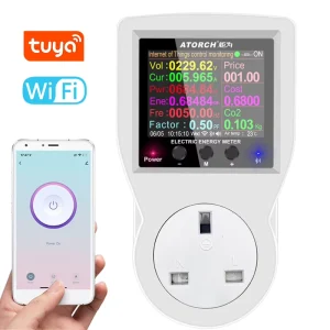 Smart Electric Usage Monitor 3680W WiFi Power Meter Energy Monitor Remote Control Current Power Consumption Meter Monitor