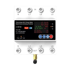 Smart Life 100A 230V 400V 3 Phase Auto-Reclosing Circuit Breaker Voltage Protector Smart Meter Timer Switch Household Use