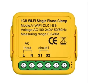 Smart Life Power Clamp Meter 80A Single Phase WiFi Energy Monitoring Equipment Smart Home Energy Measuring Device