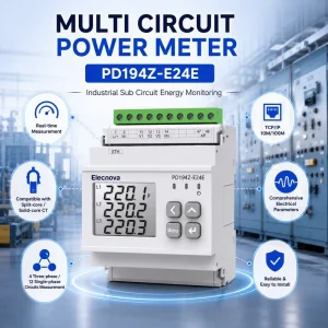 Smart Multi Channel Power Meter with Modbus TCP for Industrial Sub Circuit Energy Monitoring and Energy Billing