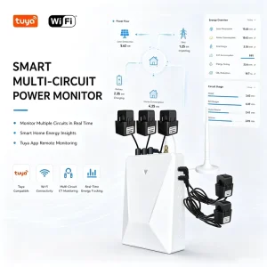 Smart Power Meter Tuya WiFi Three/Split Phase for Home Energy Management System Real-time Data Multi Circuit APP Control