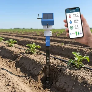 Soil Moisture Meter 4G LoRa Transmission with Phone App Solar NPK Potato Farm Water Monitoring Device