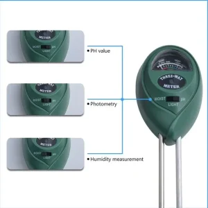 Soil PH Meter 3 in 1 Soil Detector Light Monitor Hydroponics Moisture Humidity Tester Light Sensor Meter Plant Tester