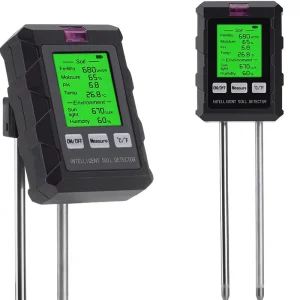 Soil Tester 6 in 1 Soil Meter for Soil Fertility Moisture pH Temperature Humidity & Sunlight Detection