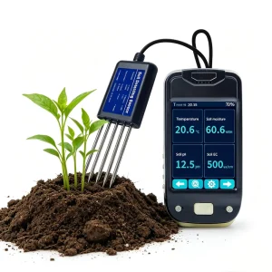 Soil Tester 7 in 1 with Handheld Meter for Greenhouse Farm Irrigation Soil Moisture PH EC NPK Temperature for Crop Growth