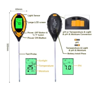 Soil Testing Kit Test the Soil in Your Garden and Vegetable Farm Soil PH Kalium Phosphorus Meter