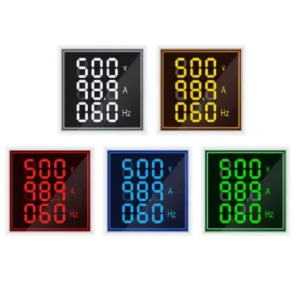Square LED Digital Voltmeter Ammeter Hertz Meter AC20 500V Signal Lights Voltage Current Frequency Combo Meter Indicator Tester