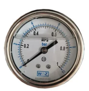 Stainless Steel 6-bar 10-bar Pressure Gauges for Hydraulic air Compressors Metal Gauges