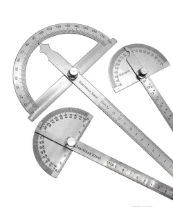 Stainless Steel Adjustable 180-Degree Angle Gauge Protractor Ruler