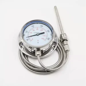 Stainless Steel Dial Gauge Insulated Metal Pressure Capillary Thermometer for Gas