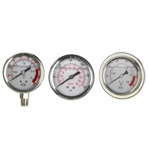Stainless Steel Liquid-Filled Water Pressure Gauge 10 Bar