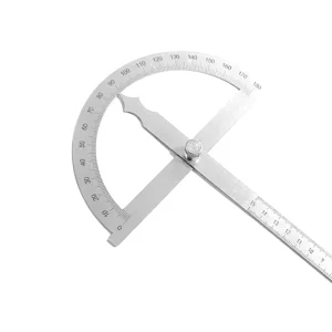 Stainless Steel Protractor Gauge 0-180 Degree Solid Hollow Tool