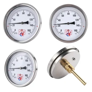 Stainless Steel Temperature Gauge 2.5 Accuracy Radial Mount 1/4 NPT for Boilers