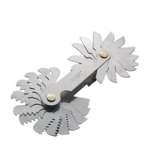 Stainless Steel Thread Measuring Gage US 60 Degree 30-Piece Screw Pitch Gauge
