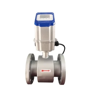Stainless Steel Wide Range Cooling Water Dilution Agricultural Irrigation 45 Tilt OLED Electromagnetic Flow Meter 0.5%
