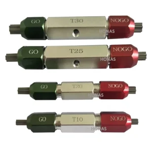 T7 T40 Steel Handled Go and No Go Thread Gauges ISO10664 Torx Ring Plug with Screw Measuring for Professional Use