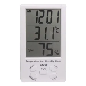 TA308 LCD Display Small White Hygrometer Thermometer ABS Electronic Measuring Instrument