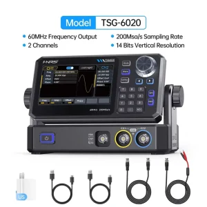 TSG6020 Signal Generator 60MHz Dual Channel Arbitrary Waveform Generator 200MSa/s 14Bit DDS Touchscreen